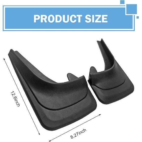 2 PCS Mud Flaps, Tire Rear Trim, 8.27 X 12.6In Splash Guards Accessories, Universal Guards Auto Car (Black)