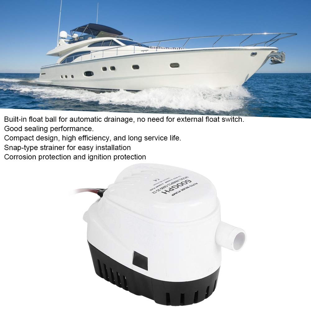 Gorgeri 12V600GPH Automatic Bilge Pump Yacht Drainage Pump with Corrosion Ignition Protection Submersible Boat Bilge Pump
