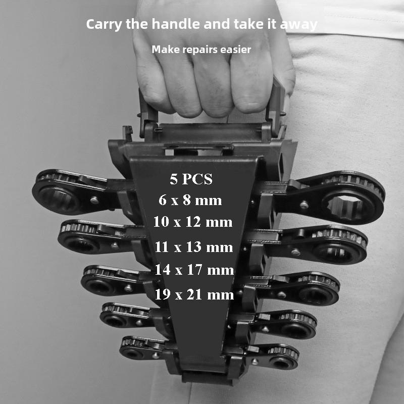 Rapid Ratchet Wrench Open Double Head Two-way Ratchet Wrench Dual-Purpose Automatic Plum Blossom Labor-Saving Auto Repair Tool