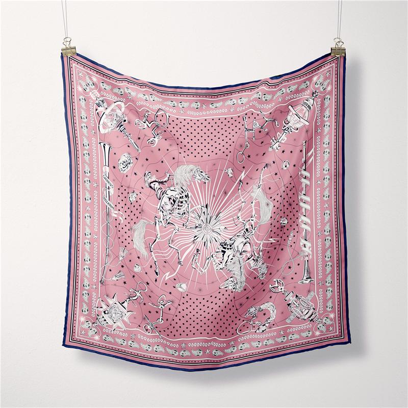 

Twill Silk Scarf Woman Geometric Painting Square Scarves Wraps Bandana Small Hijab Silk Foulards Tie Headband Neckerchief 53CM 53CM x 53CM
