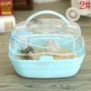 Small Pet Carrying Cage Portable Transparent Hamster Carrying Case Creative Pet Carrying Cage Travel Pet Carrying Hamster Cage