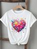 (Asian Size) flower butterfly cute Clothing Tee Top female Print Female T Shirt Woman Women Fashion Short Sleeve Graphic T-shirts