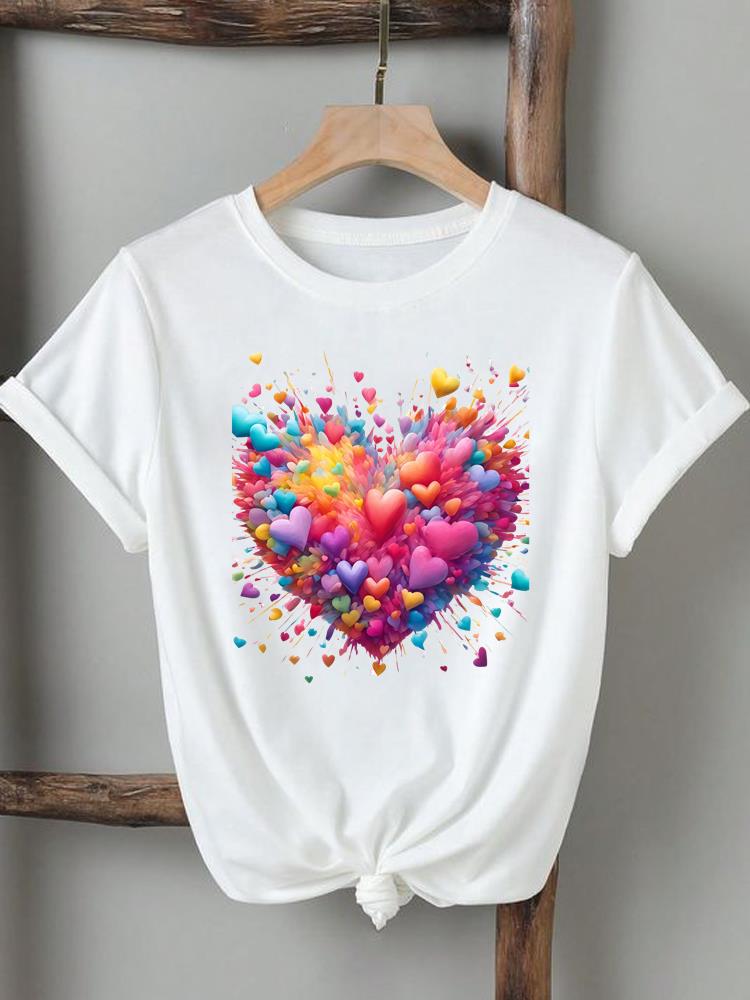 (Asian Size) flower butterfly cute Clothing Tee Top female Print Female T Shirt Woman Women Fashion Short Sleeve Graphic T-shirts