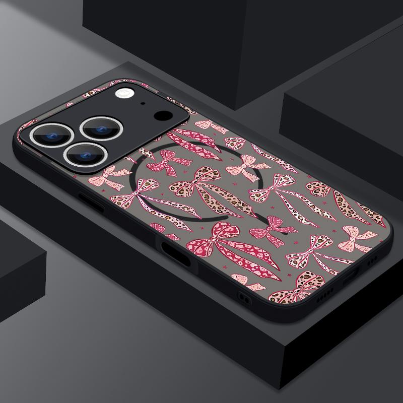 Colorful Bowknots Pattern Case For iPhone 17 Pro Max Magnetic For Magsafe Matte Cover For iPhone 16 Pro Max 15 14 13 16E Air