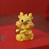 Crystal Cornucopia Chinese Crystal Gold Ingot Glass Yellow Fortune Cornucopia Treasure Bowl Feng Shui Statue Crafts Decoration