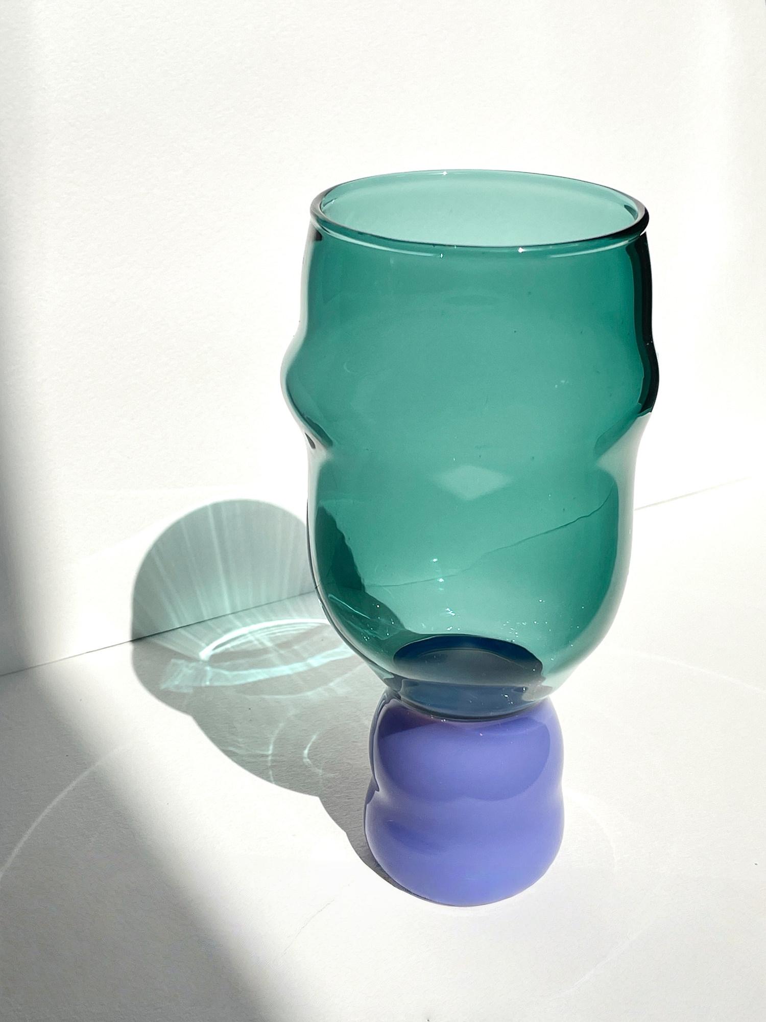 Color Blocked Goblet Glass Whisky Wine Glass Borosilicate Heat-resistant Glass Coffee Glass 401-500ml
