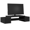 VidaXL Support de moniteur avec rangement noir bois d'ingénierie, support de moniteur pour bureau, étagère de moniteur, 854680