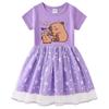 Kids' Korean Style Rainbow Sequin Princess Dress with Mesh Pleats - Short Sleeve for Summer, Long Sleeve for Spring/Autumn