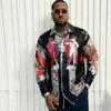 Men's French Long Sleeve Shirt Baroque Pattern High Definition Printed Shirt