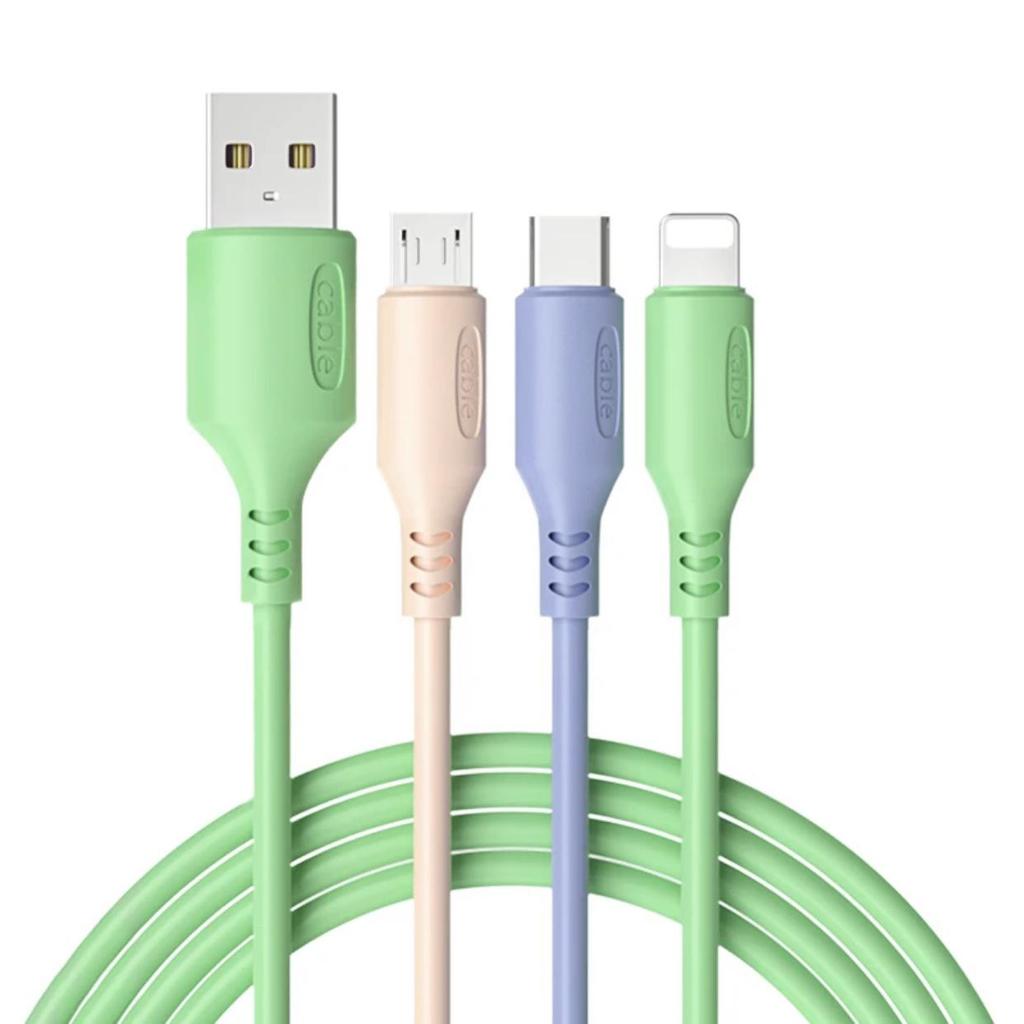 120W 3-in-1 Fast Charging Cable for Apple/Android/Type-C Devices