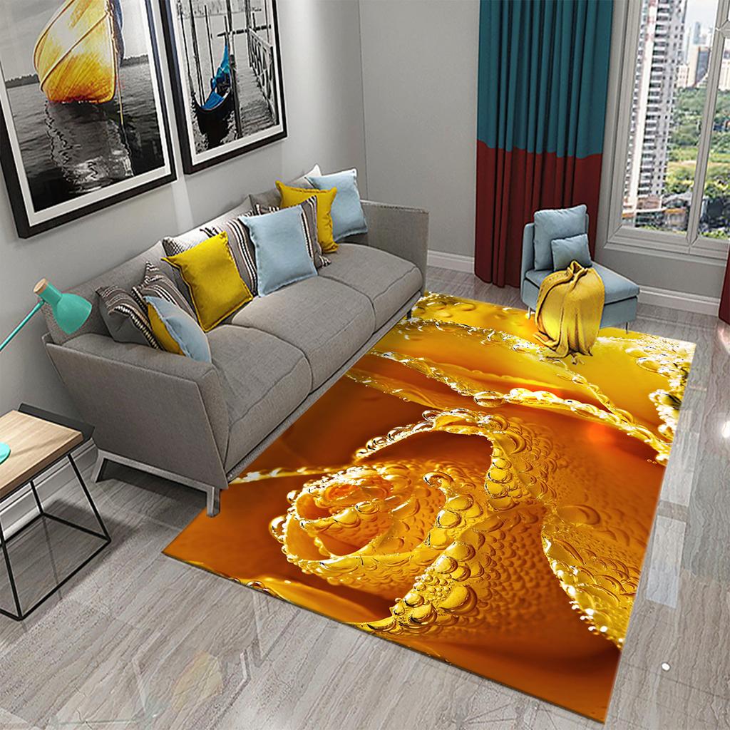 3D Rose Flower Carpet for Living Room Large Area Rug Bedroom Decor Mat Hallway Doormat Entrance Mat Decor Bathroom Non-slip Rugs