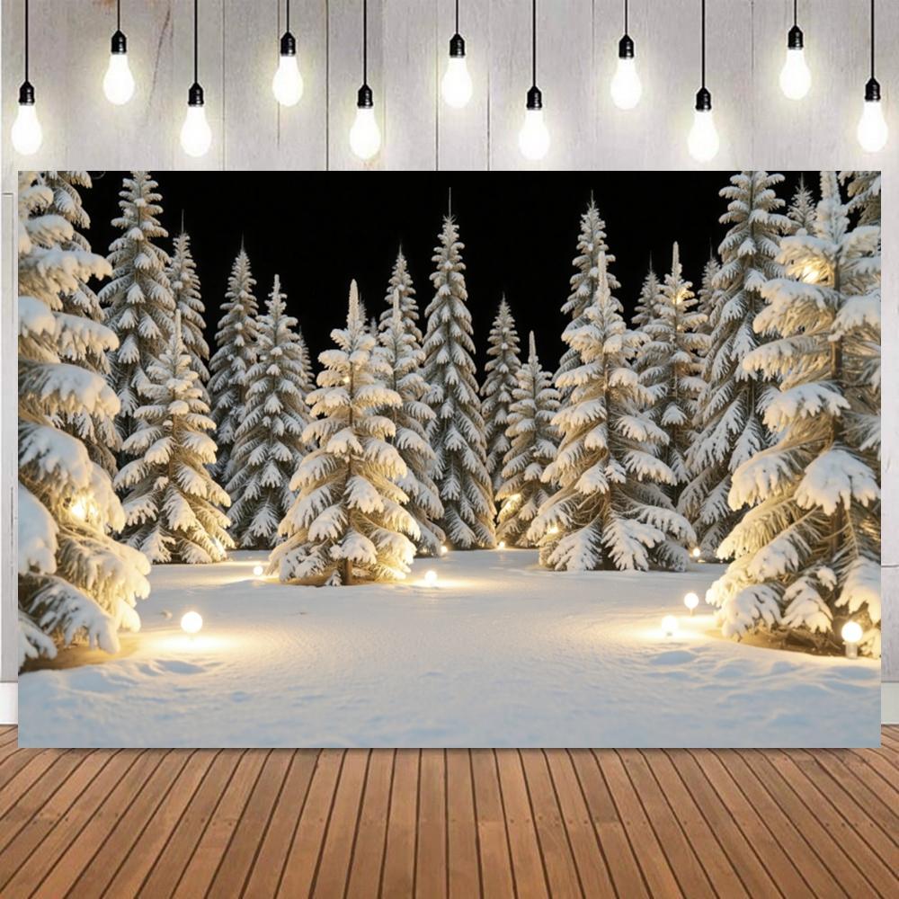 Winter Ice Snow Castle Photography Background Snow Scene Frozen Forest Wonderland Christmas Party Home Decor Photo Backdrop Prop18