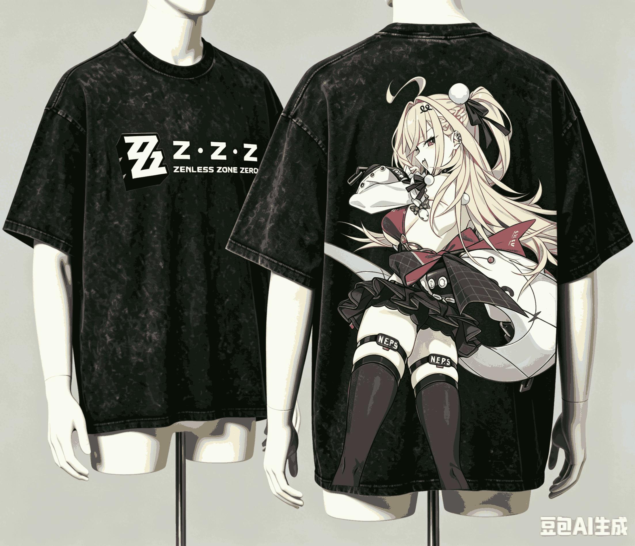 Zenless Zone Zero Washed T-shirt 2026 New Model personality Clothes shirt Year round clothing Retro Fashion Vintage Loose gift L