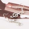 Top Hot Music Note Drop Women Gift Drop Earring Fashion Accessories Crystal Dangle Earrings Jewelry