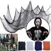 76x183cm Decorazioni di Halloween Tessuto di Garza Nero Raccapricciante Rete per Finestra Tavolo Porta Festa in Costume Spettrale Decorazione Murale Casa Infestata