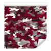 Pink and Burgundy Military Camouflage Wallpaper for Living Room and Bedroom 50x1000