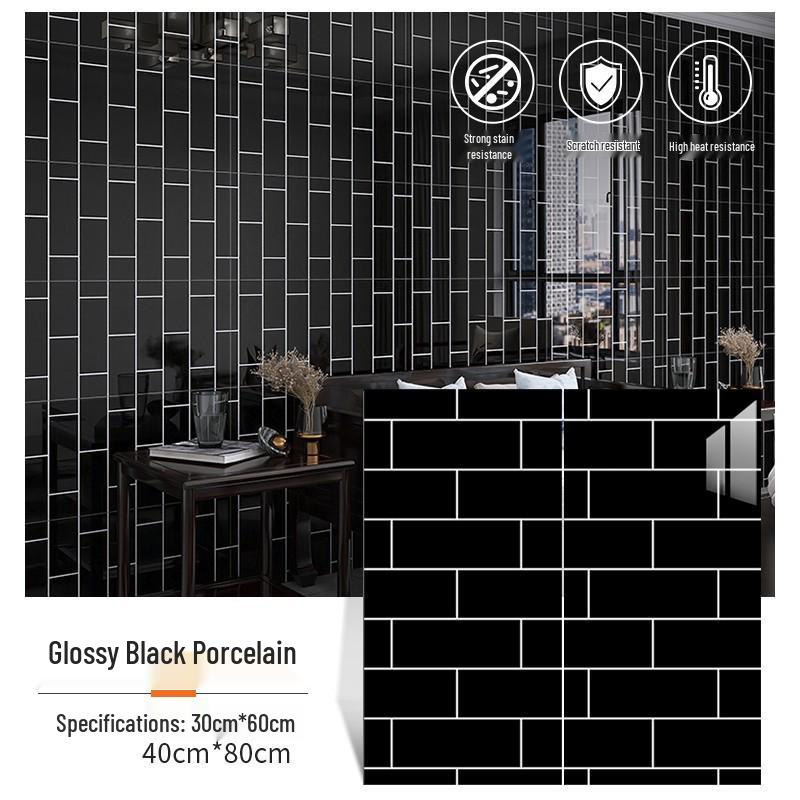 Waterproof Gold-Plated Imitation Tile Wall Sticker for Bathroom and Kitchen Renovation