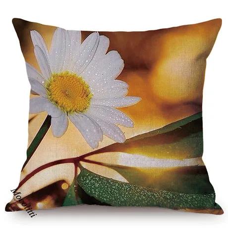Red Rose Floral Summer Plant Flower Harmony Home Art Sofa Decoration Throw Pillow Case Cotton Linen Cushion Cover Cojines