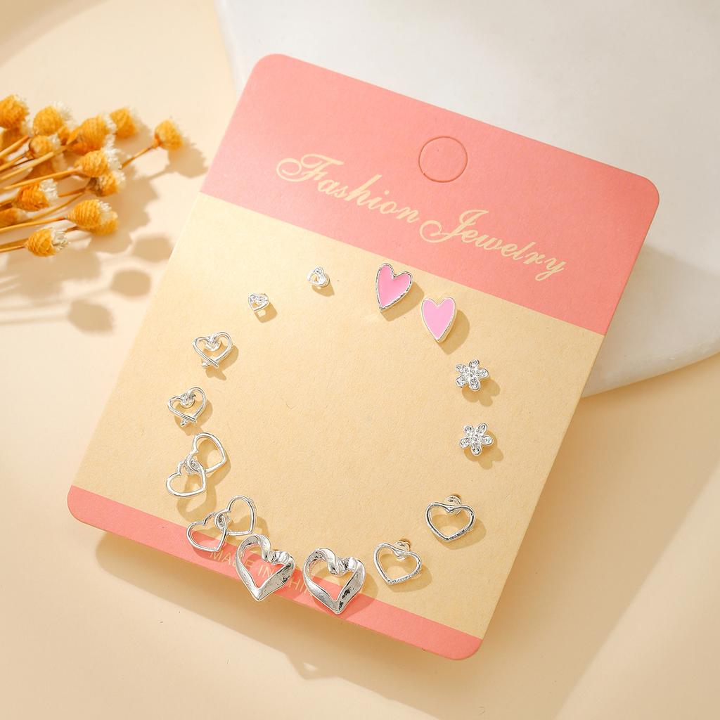 Titanium Steel One-week Stud Earrings 1 Combination Korean Fringed Bow Ins Versatile Cute Earrings for Women