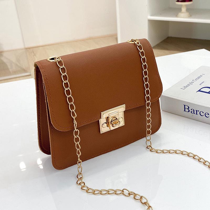 Women's bag lid type personalized lock small square bag autumn and winter new oblique span change small bag