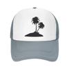 Tropical Tree Mesh Baseball Cap Coconut Palm Tree Adjustable Trucker Hat Snapback Sports Hat for Unisex Women
