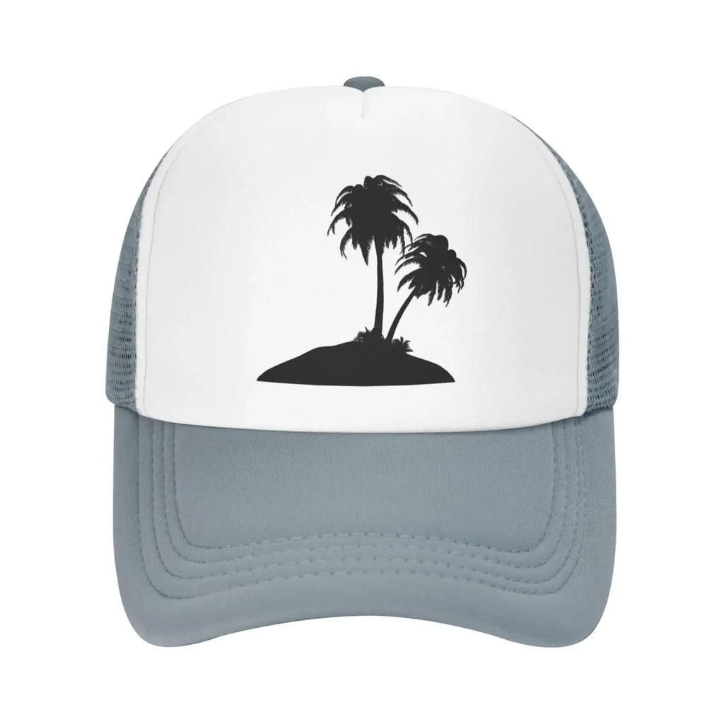 Tropical Tree Mesh Baseball Cap Coconut Palm Tree Adjustable Trucker Hat Snapback Sports Hat for Unisex Women