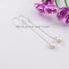 Sterling Silver Pearl Threader Earrings, Freshwater Pearl Dangle Earrings, Minimalist Bridal Jewelry, Elegant Pearl Drop Earrings