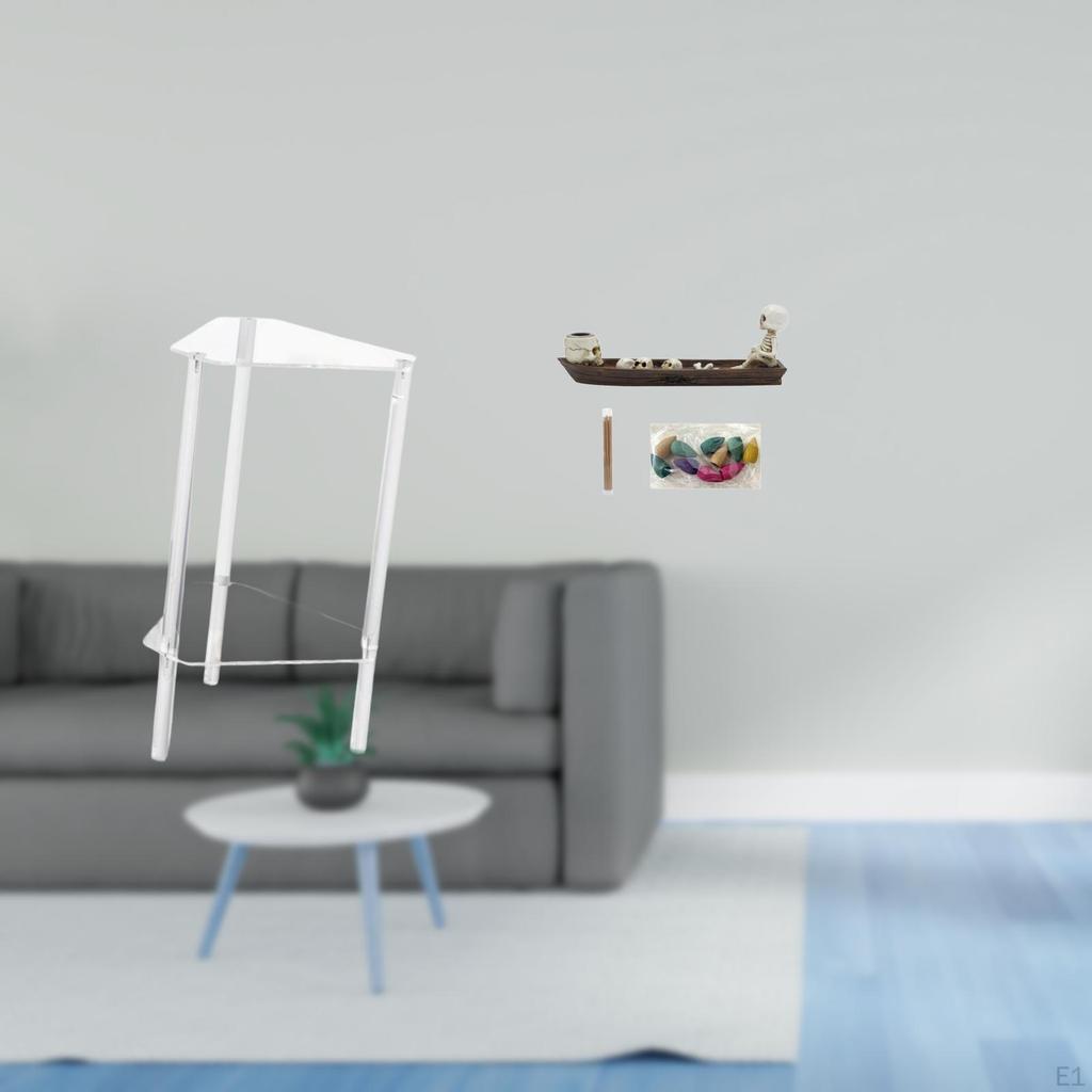 Minimalist Acrylic Table Nightstand Modern Bedside Cabinet End Sculpture Ornament Burner