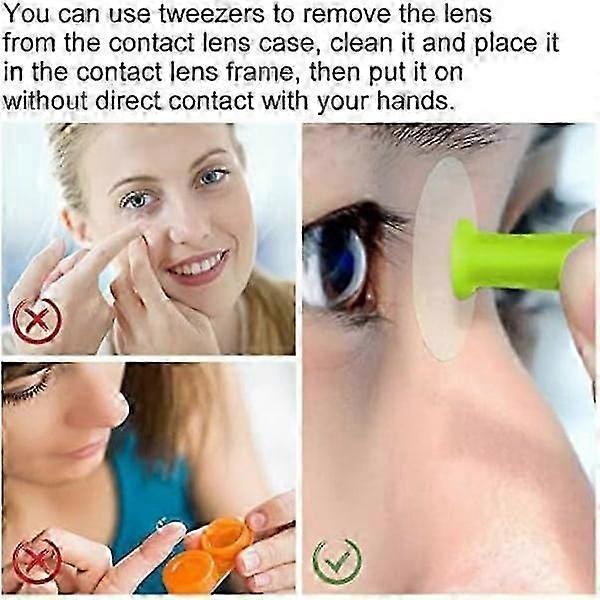Contact Lens Applicator and Remover Kit with Tweezers, Suction Cup, Case - Silicone Tools for Easy Insertion & Removal
