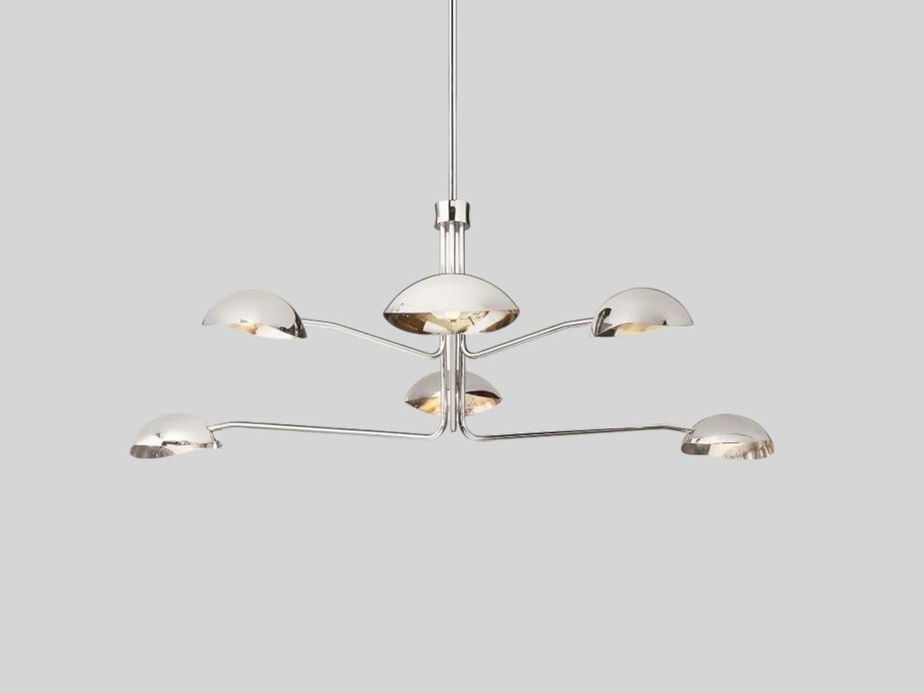 Lustre Sputnik Feito à Mão em Latão Preto e Antigo – Luminária Italiana Mid-Century