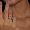 Wave Modern Retro Design Geometric Zirconia Ring Adjustable For Fashionforward Women
