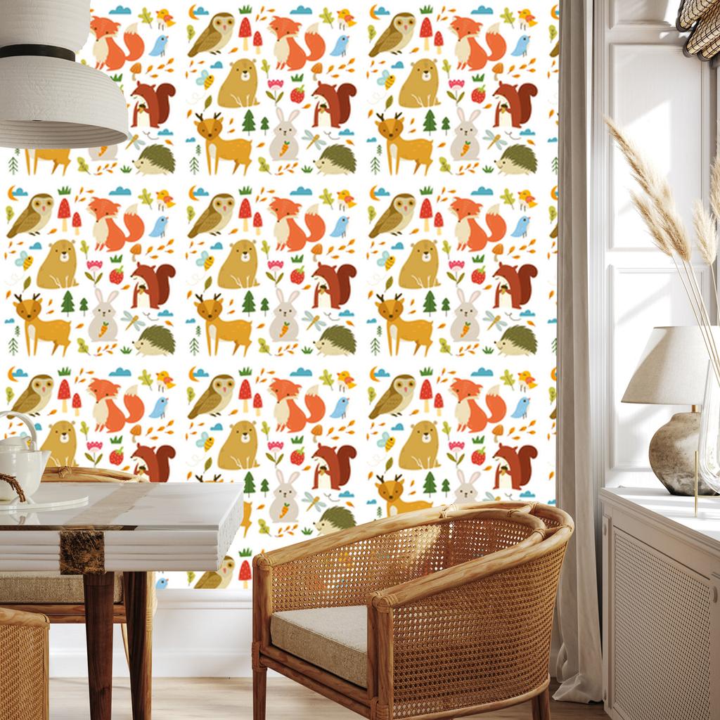 Forest Animals Wallpaper for Living Room and Bedroom 50x1000