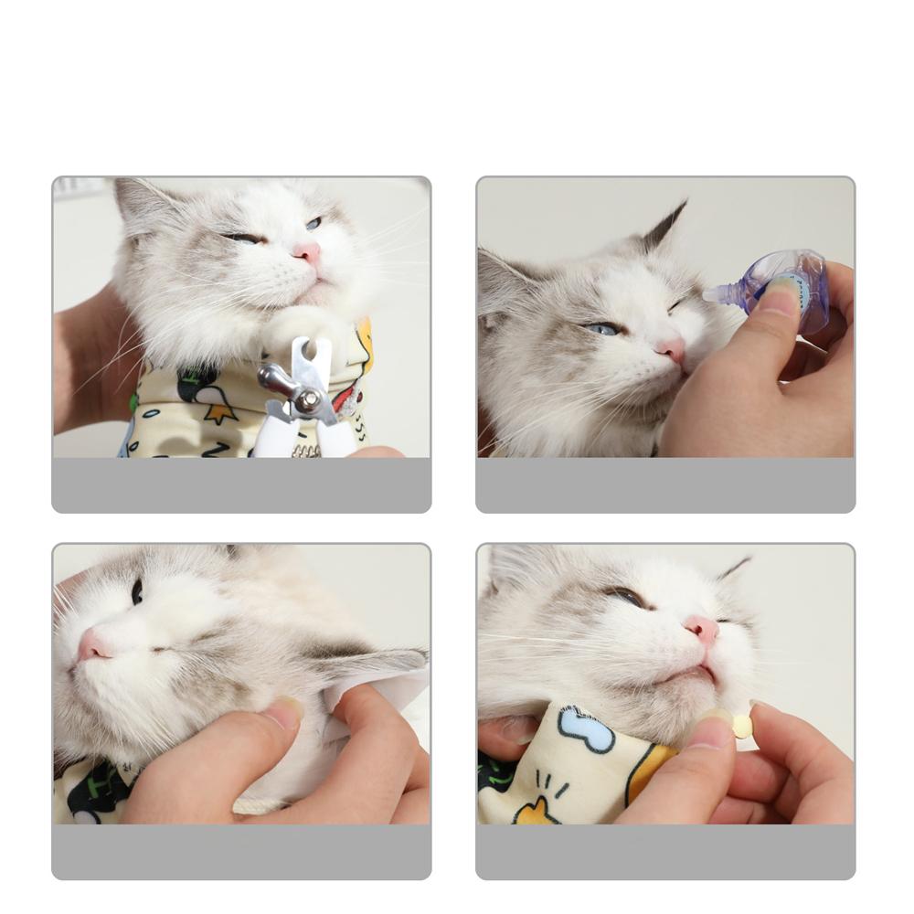 Pet Grooming Fixed Cloth Pet Wrap Cat Wrap Nail Clippers Injections Self-adhesive Anti Bite Scratch Anti Escape Restraint Bag