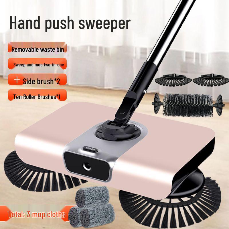 Tlačná zametací stroj: Sada smetáku, lopatky, mopu a stěrky s integrovaným robotem