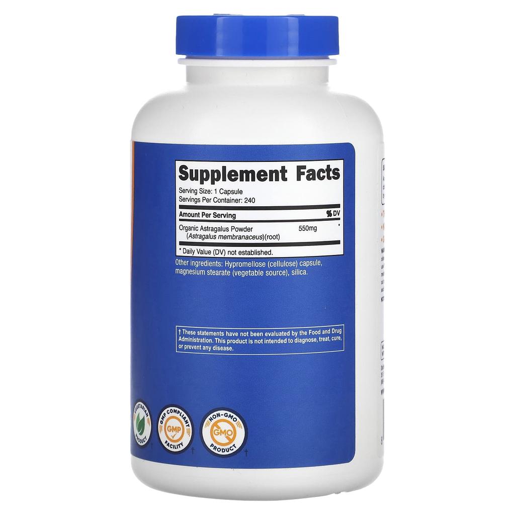 Nutricost, Astragalus Root, 550 mg, 240 capsules