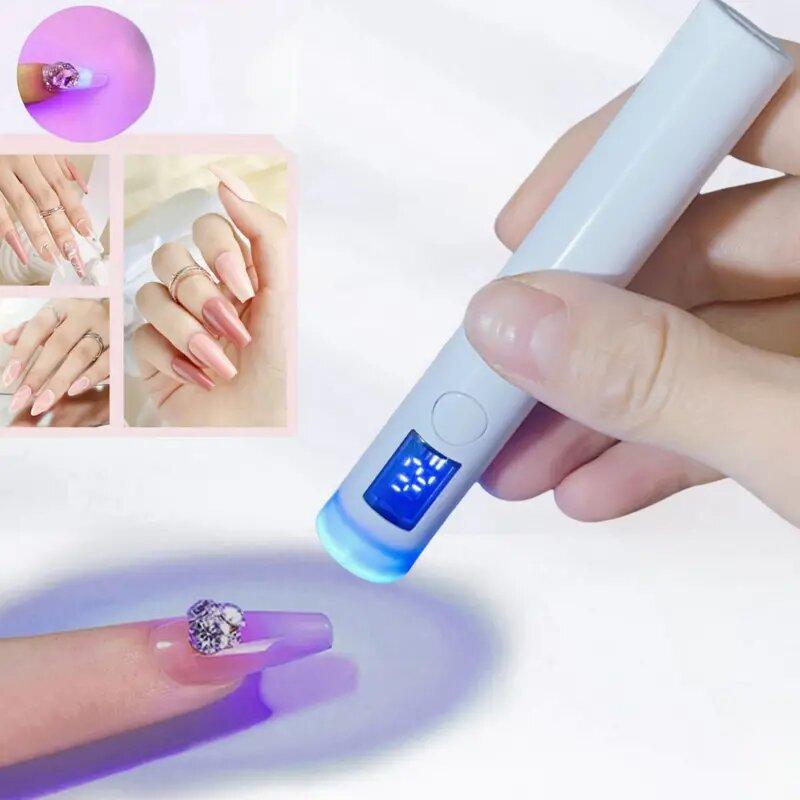 

1PC portable mini nail lamp, rechargeable gel nail dryer with digital display, for gel polishing белый
