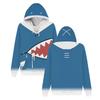 CosplayCos VTuber Gawr Gura Hoodie 3D Druck Haifischmaul Pullover Sweatshirt Unisex Halloween Party Anime Kostüm Langarm Top