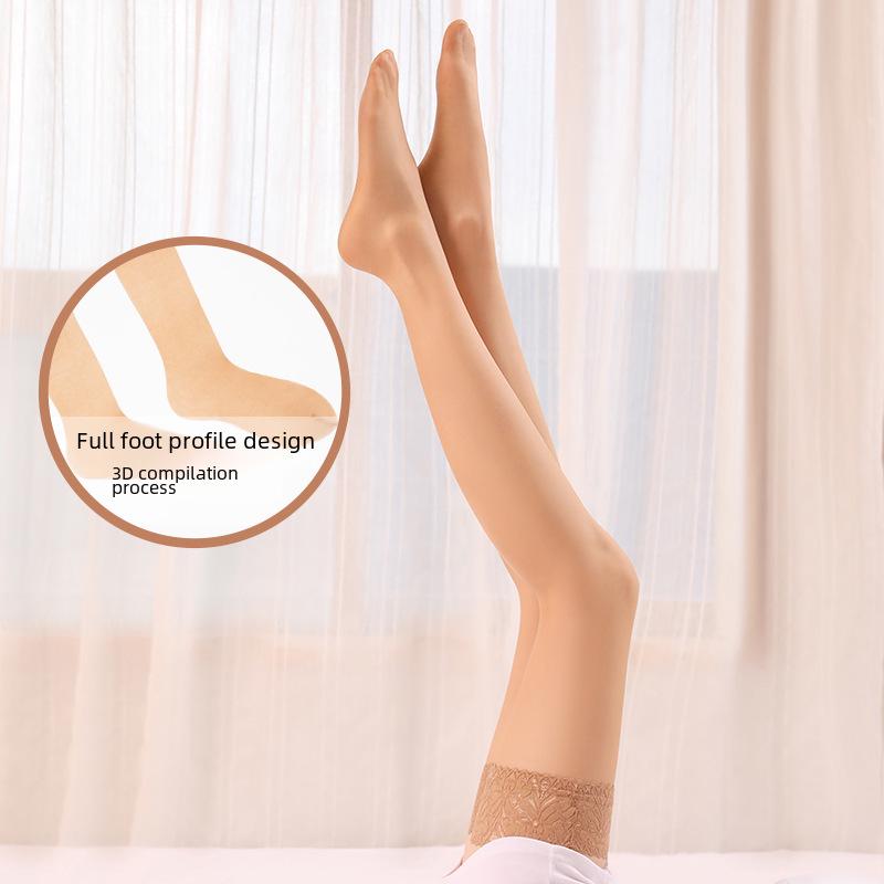 Fenna Women's Non-Slip Silk Lace Thigh-High Socks