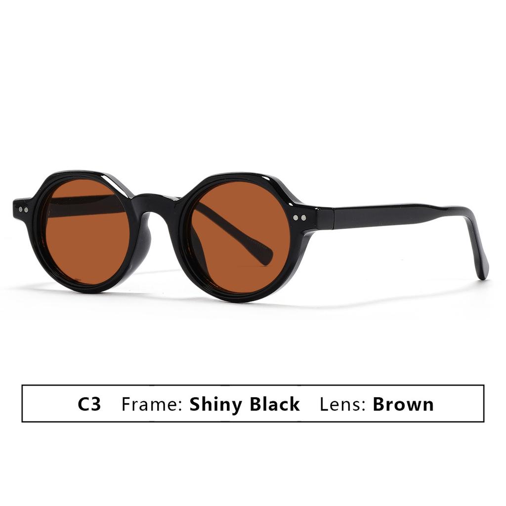 2026 Fashion Oval Sunglasses Outdoor Sports UV400 Sun Protection Glasses Men's Retro High-Quality Acrylic CP-Plugged Goggles