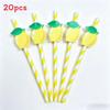 Degradable Paper Straws For Parties With Lemon Pattern For Cake Drinks And Cocktails