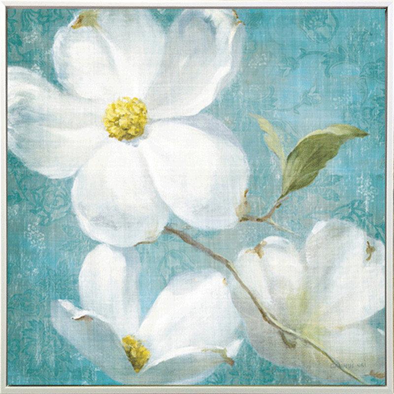 Venkovská krajina Americká venkovská nástěnný plakát Bílá květina Obraz na plátně pro dekoraci obývacího pokoje Obraz