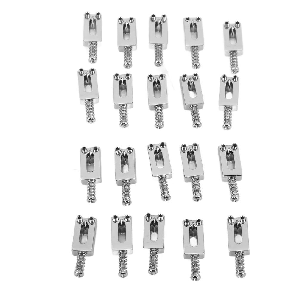 20Pcs Electric Guitar Bridge Saddles Silver Great Sound Quality Accurate Processing Guitar Part Replacement
