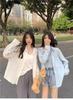 Women's Stylish Loose Tencel Cotton Sun Protection Drape Shirt – Thin Long Sleeve Korean Spring/Summer Top