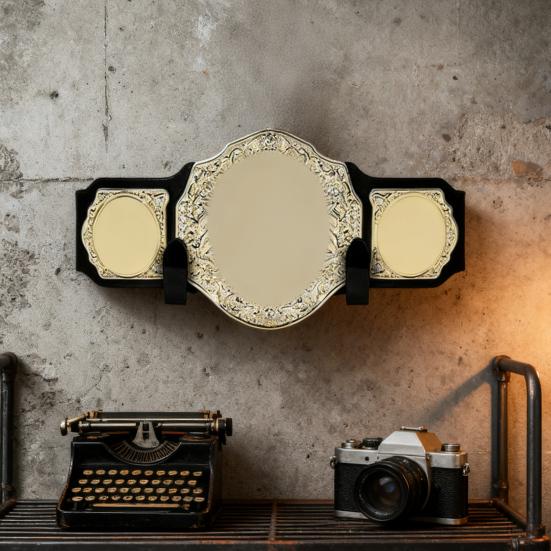 4Pcs Wrestling Championship Belt Holders Wall Mount WWE Belt Hanger Adults Kids Title Belts Organizer Horizontal Belt Holder for Wall Display Decor