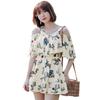 TeddyShop Adult Large XL Beige X Flower Women's Swimsuit, Body-Concealing One-Piece, All-In-One, Off-Shoulder, Flared, Size, Hys1515, (Size 11), N