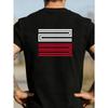 European sizes Men'S White Round Neck T-Shirt Featuring a Geometric Pattern, with a White Upper Part Adorned with Zigzag Lines