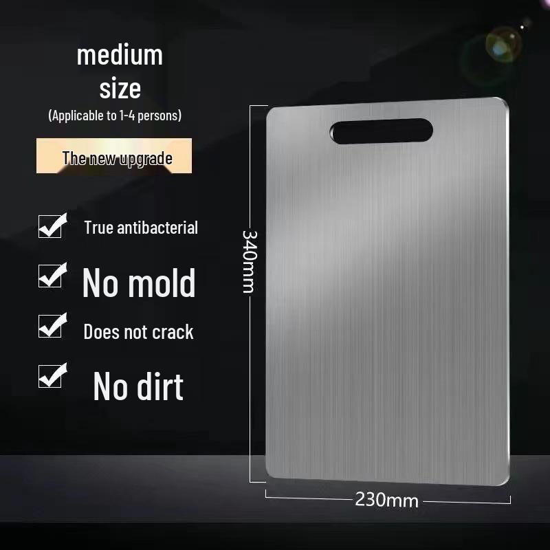

Food-Grade Germany 201 Stainless Steel Double-Sided Cutting Board, Anti-Mold Kitchen Chopping Board 23x34 cm