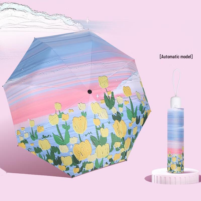Nanqiao Automatic Graffiti Sun Rain Umbrella