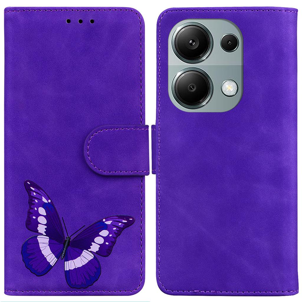 For Xiaomi Redmi Note 13 Pro 4G/Poco M6 Pro 4G Case Butterfly PU Leather Wallet Stand Cover