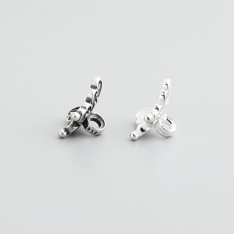 Retro Thai S925 Sterling Silver Butterfly Spacer Beads for DIY Beading, Bracelets, Necklaces, and Jewelry Accessories.